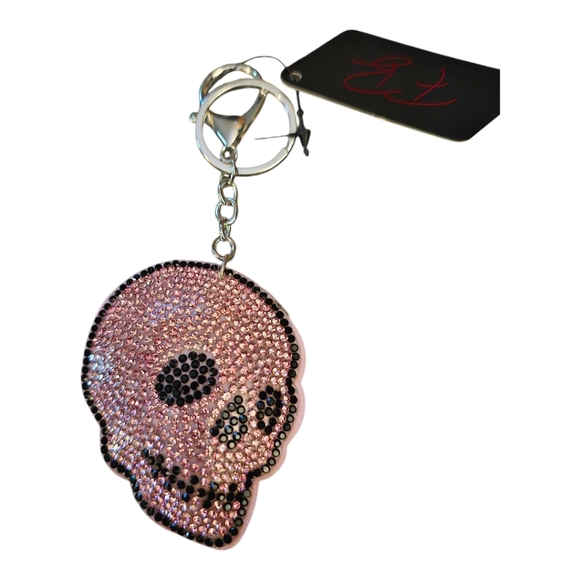 Pink Rhinestone Skull Keychain-NWT - Picture 2 of 5